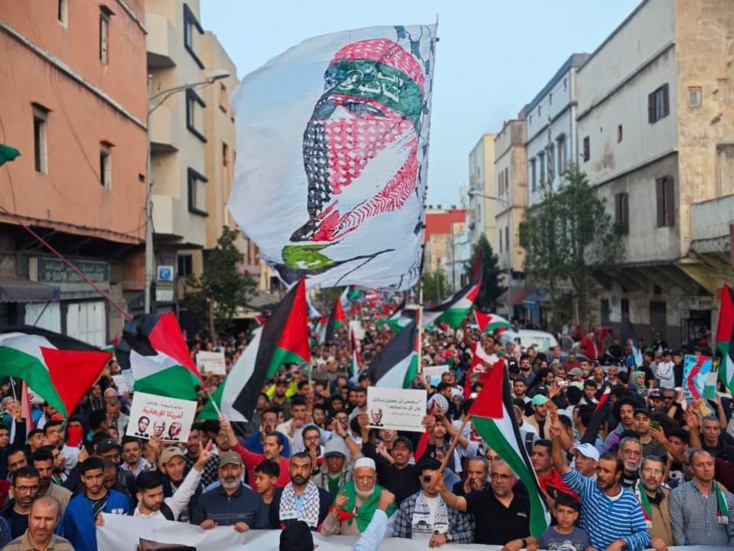 احتجاجات حاشدة بالمدن المغربية تنديدا بالمجازر الصهيونية في حق النازحين وللمطالبة بإسقاط التطبيع وإلغاء موازين